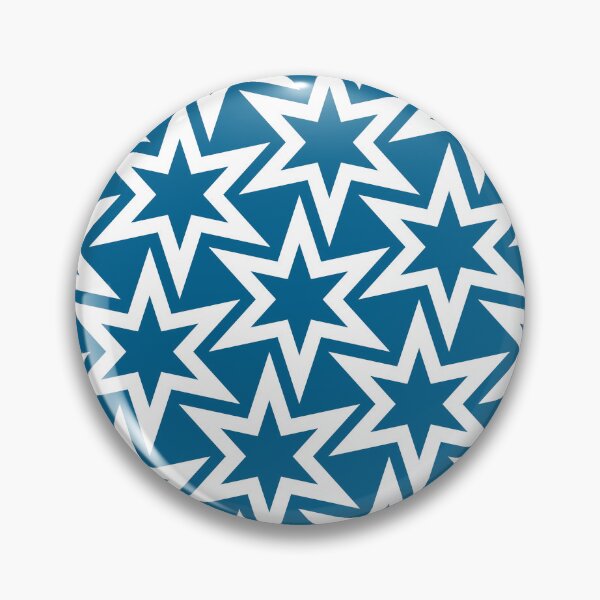 Item preview, White and Blue Geometric Star Repeating Pattern designed and sold by TMBTM.