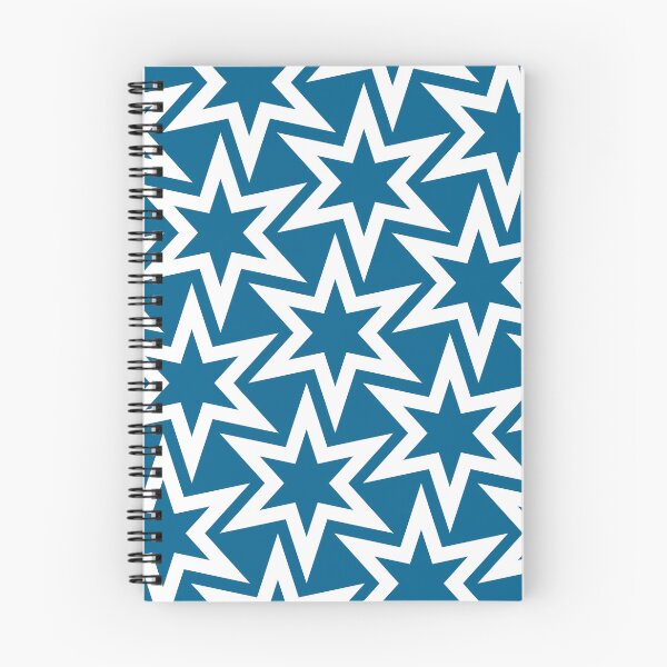 Item preview, White and Blue Geometric Star Repeating Pattern designed and sold by TMBTM.