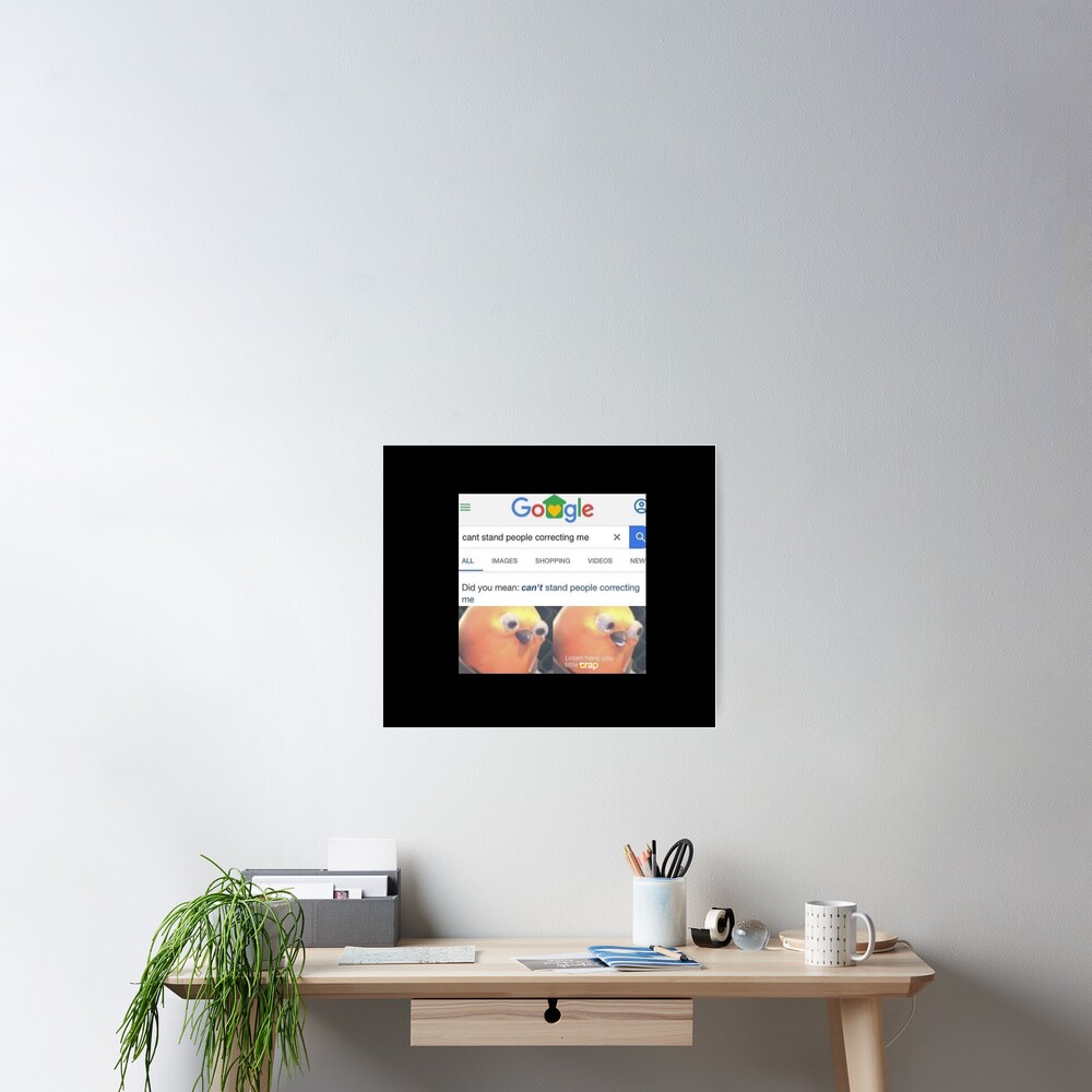 "Cant stand people correcting me. Sticker" Poster for Sale by MugshotMeme Redbubble