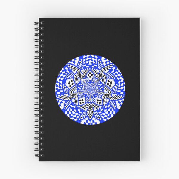 Item preview, Blue Black and White Checkered Circular Mandala designed and sold by SeaChangeDesign.