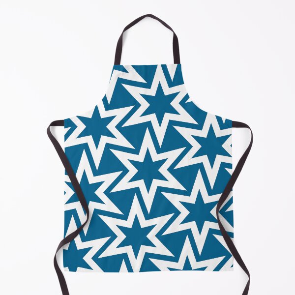 Item preview, White and Blue Big Geometric Star Repeating Pattern designed and sold by TMBTM.