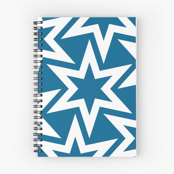 Item preview, White and Blue Big Geometric Star Repeating Pattern designed and sold by TMBTM.