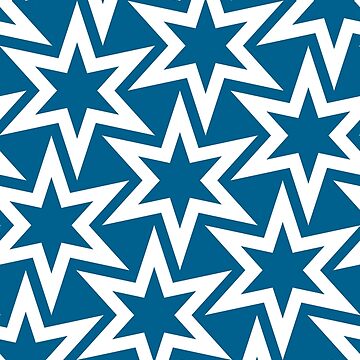 Geometric Pattern Stencil - Blue Star At Home