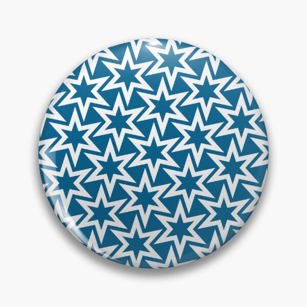 Item preview, White and Blue Small Geometric Star Repeating Pattern designed and sold by TMBTM.