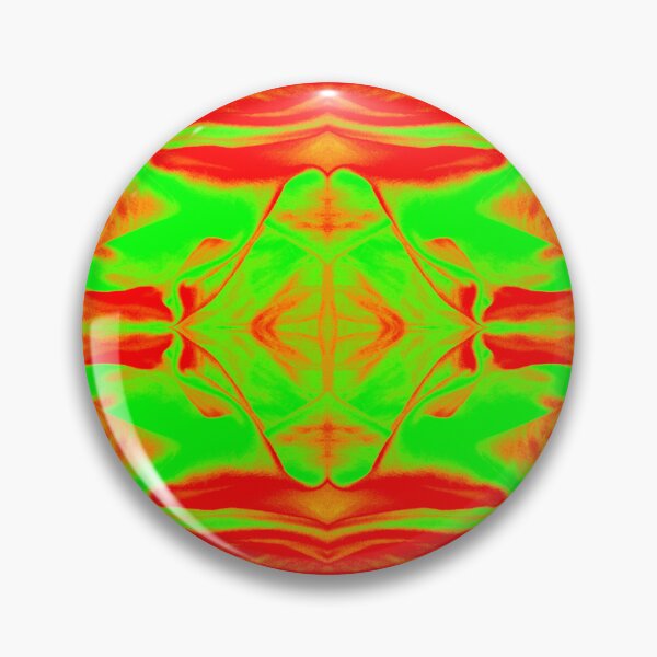 Item preview, Bright, Vivid and Funky Lime Green and Red Psychedelic Aztec Tile Pattern designed and sold by KLP-Magick.