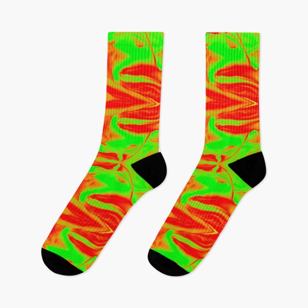 Item preview, Bright, Vivid and Funky Lime Green and Red Psychedelic Aztec Tile Pattern designed and sold by KLP-Magick.