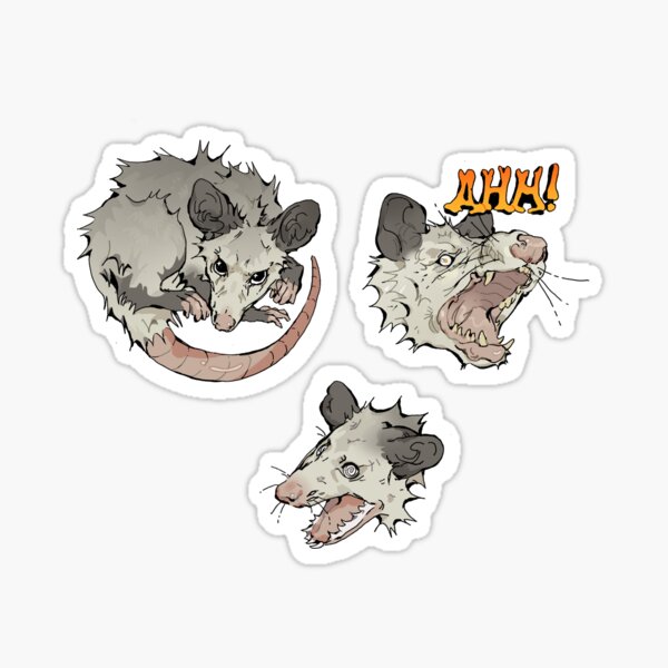 Item preview, opossum sticker pack designed and sold by alyssa schadhauser.