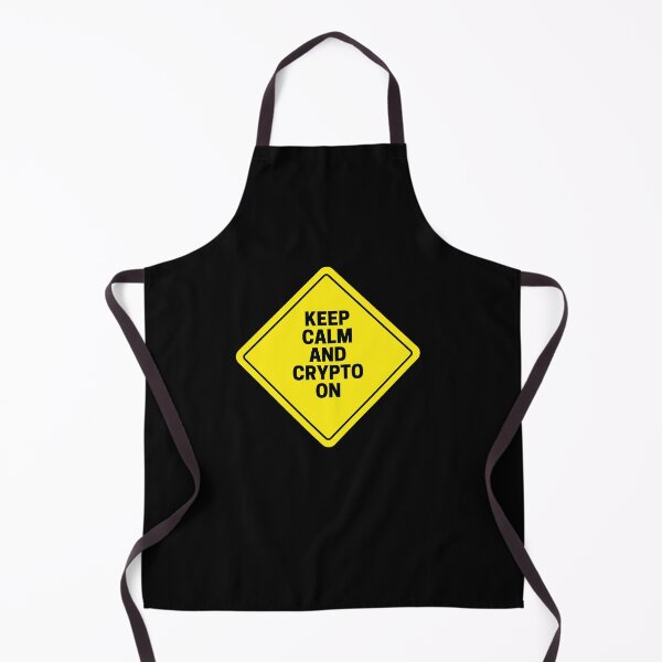 Item preview, Yellow Warning Sign says KEEP CALM AND CRYPTO ON designed and sold by NFTDesignsBLV.