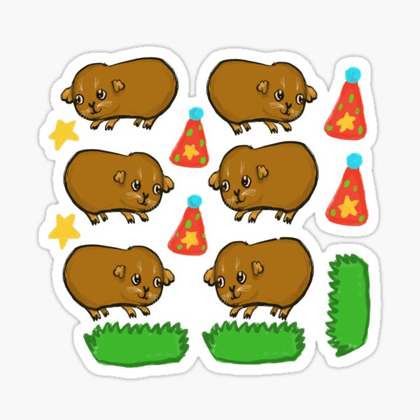 Guinea pig, cavy party!  Sticker
