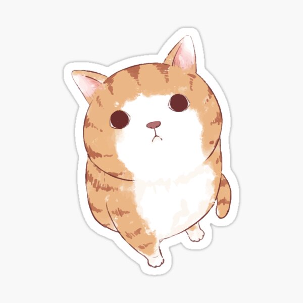 Lovely Orange Cat Kawaii, I need you Sticker