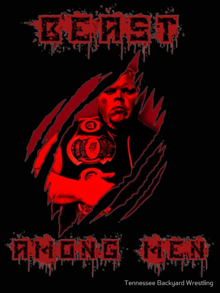 Thumbnail 4 von 4, Locker geschnittenes T-Shirt, Beast Amomg Men TBW Merchandise designt und verkauft von Tennessee Backyard Wrestling.