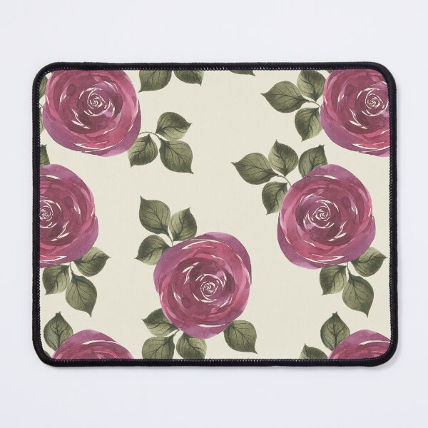 Item preview, Raspberry Red Full Watercolor Roses (Cream) designed and sold by HildegunStudio.