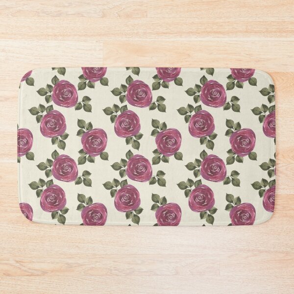 Item preview, Raspberry Red Full Watercolor Roses (Cream) designed and sold by HildegunStudio.