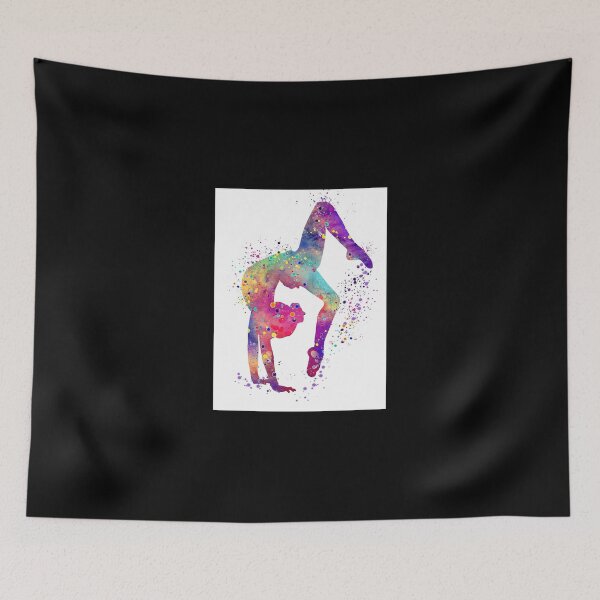 Item preview, Gymnastics Girl Tumbling Colorful Watercolor Art Gift Classic T-Shirt designed and sold by lewisnash6.