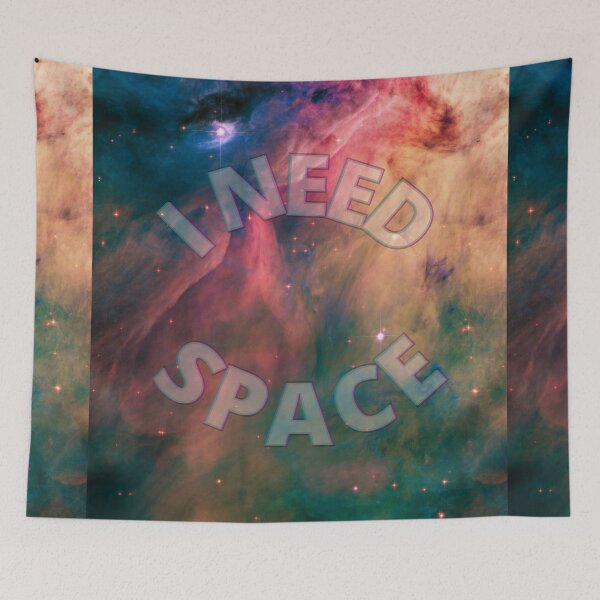 Item preview, I Need Space (Circle) - Cloudy Rainbow Woosh Galaxy designed and sold by Quirkdom.