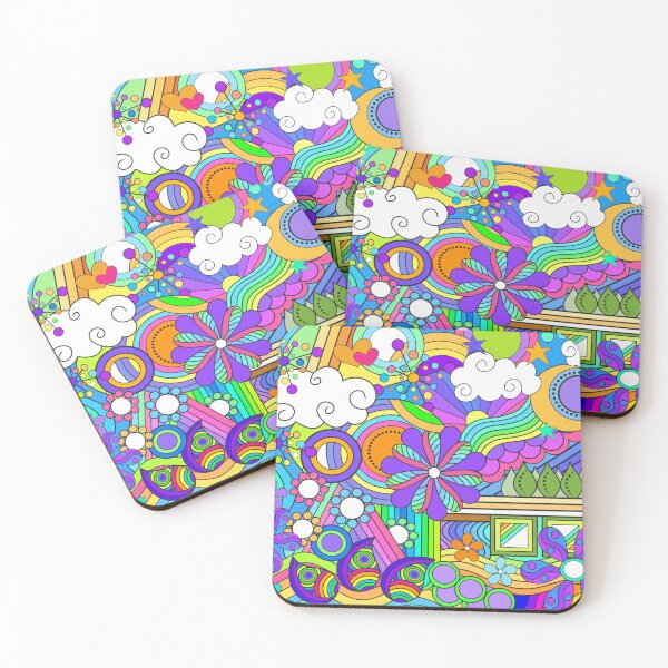 Item preview, Hand Drawn Abstract Psychedelic Flower Power Hippy Design designed and sold by Alondra.