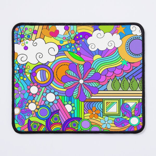 Item preview, Hand Drawn Abstract Psychedelic Flower Power Hippy Design designed and sold by Alondra.