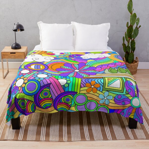 Item preview, Hand Drawn Abstract Psychedelic Flower Power Hippy Design designed and sold by Alondra.