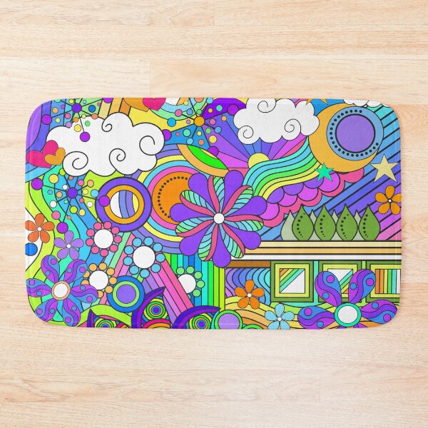 Item preview, Hand Drawn Abstract Psychedelic Flower Power Hippy Design designed and sold by Alondra.