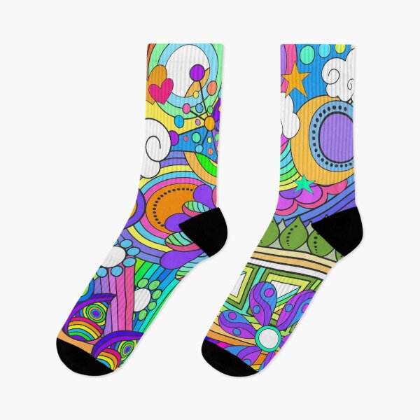 Item preview, Hand Drawn Abstract Psychedelic Flower Power Hippy Design designed and sold by Alondra.