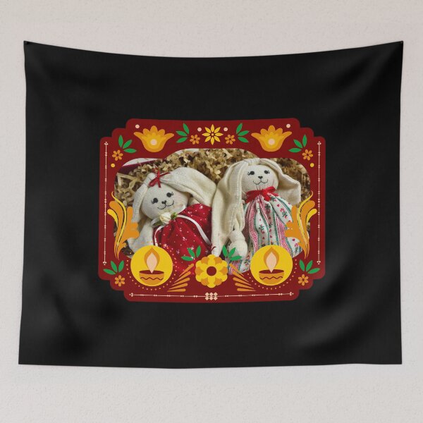 Item preview, Easter celebration 2022 / Cute Folk Inspired Easter Bunnies / Easter art designed and sold by haRexia.