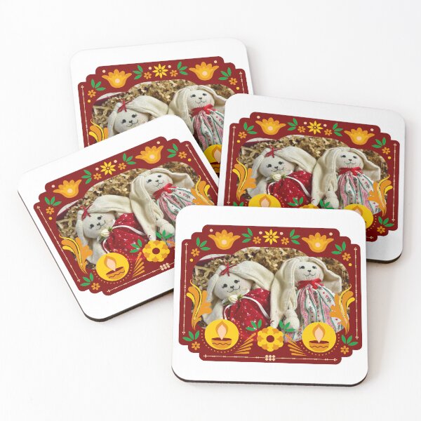 Item preview, Easter celebration 2022 / Cute Folk Inspired Easter Bunnies / Easter art designed and sold by haRexia.