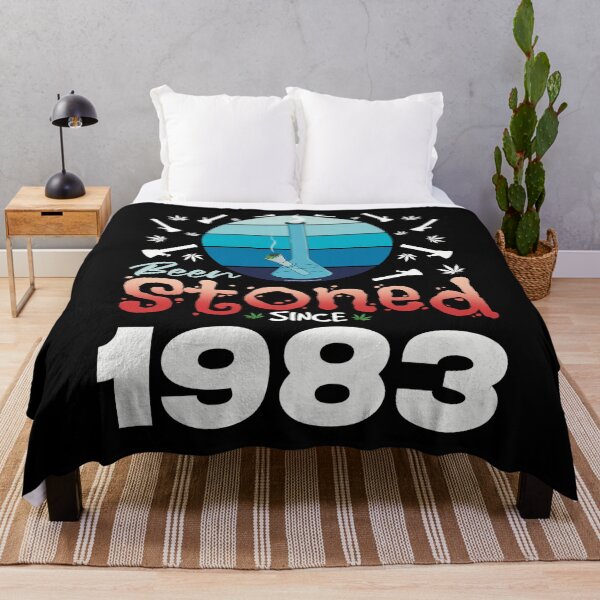 Item preview, Been stoned since 1983 (Blue retro vintage sunset with bong) designed and sold by YomeHayin.
