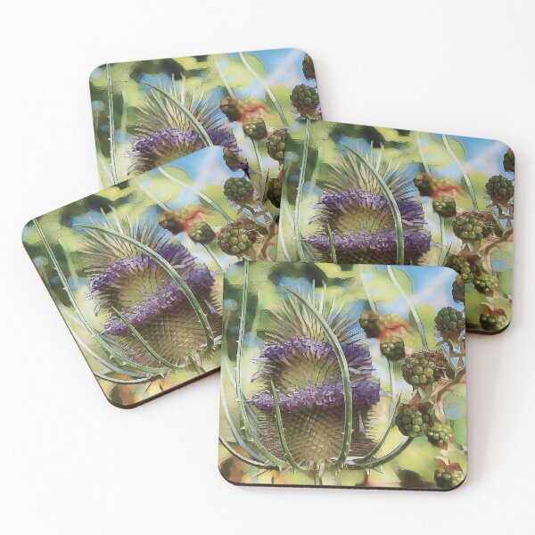 Item preview, Summer Harmony | Blooming Thistle and Ripening Bramble Berries designed and sold by arlutai.