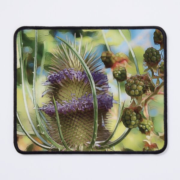 Item preview, Summer Harmony | Blooming Thistle and Ripening Bramble Berries designed and sold by arlutai.