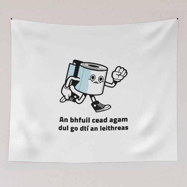 Item preview, An Bhfuil Cead Agam Dul Go Dti an Leithreas, Toilet Joke Print, Bathroom joke print, Irish Saying,  designed and sold by Creative  Tagging.