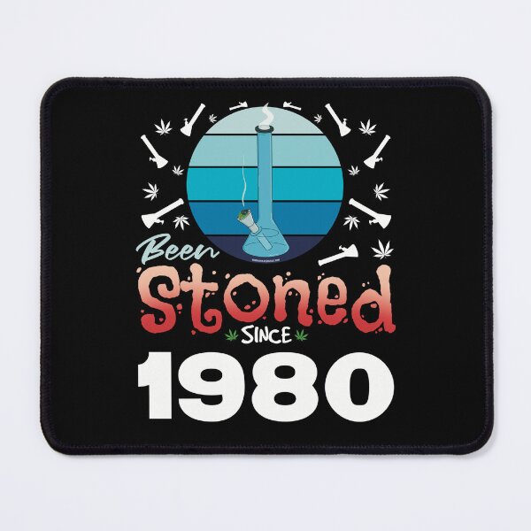 Item preview, Been stoned since 1980 (Blue retro vintage sunset with bong) designed and sold by YomeHayin.