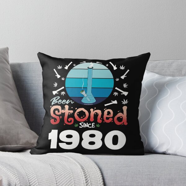 Item preview, Been stoned since 1980 (Blue retro vintage sunset with bong) designed and sold by YomeHayin.