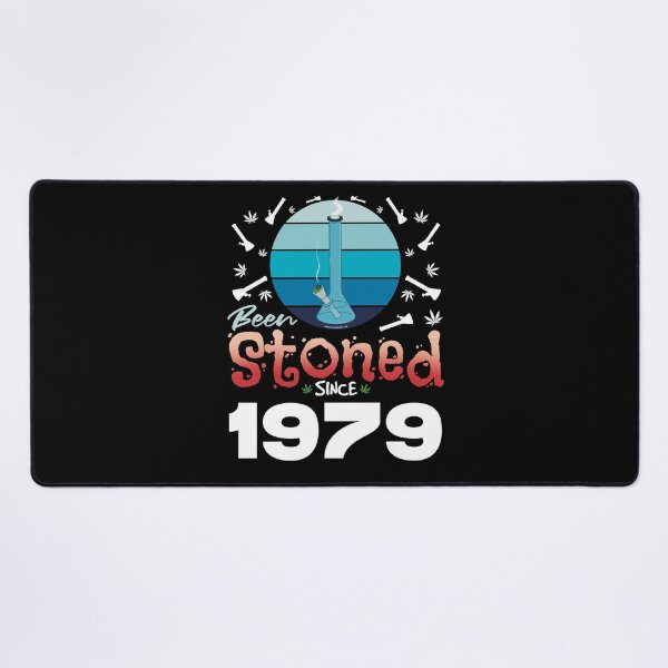 Item preview, Been stoned since 1979 (Blue retro vintage sunset with bong) designed and sold by YomeHayin.
