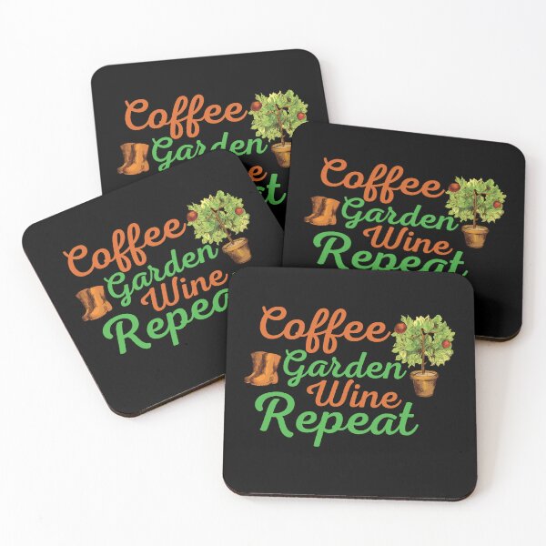Item preview, Coffee Garden Wine Repeat Funny Gardening   designed and sold by Graceland  Memphis.