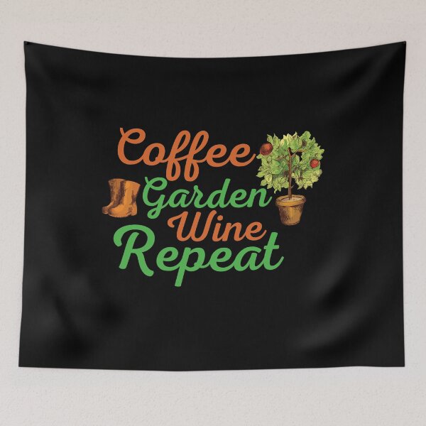 Item preview, Coffee Garden Wine Repeat Funny Gardening   designed and sold by Graceland  Memphis.