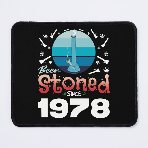 Item preview, Been stoned since 1978 (Blue retro vintage sunset with bong) designed and sold by YomeHayin.