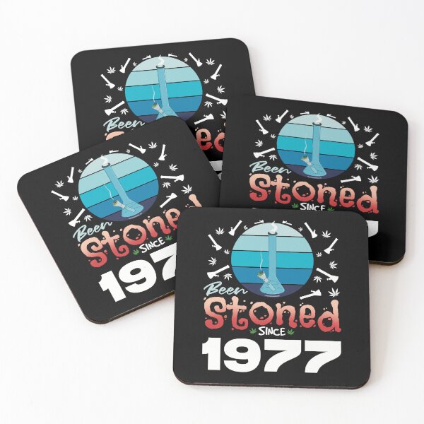 Item preview, Been stoned since 1977 (Blue retro vintage sunset with bong) designed and sold by YomeHayin.