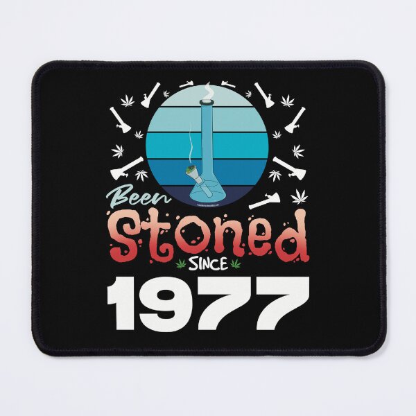 Item preview, Been stoned since 1977 (Blue retro vintage sunset with bong) designed and sold by YomeHayin.