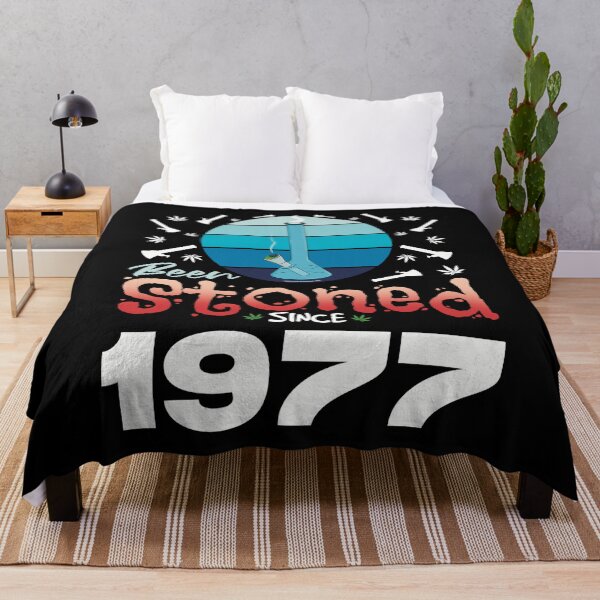 Item preview, Been stoned since 1977 (Blue retro vintage sunset with bong) designed and sold by YomeHayin.