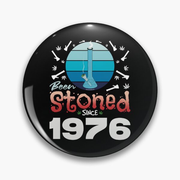 Item preview, Been stoned since 1976 (Blue retro vintage sunset with bong) designed and sold by YomeHayin.