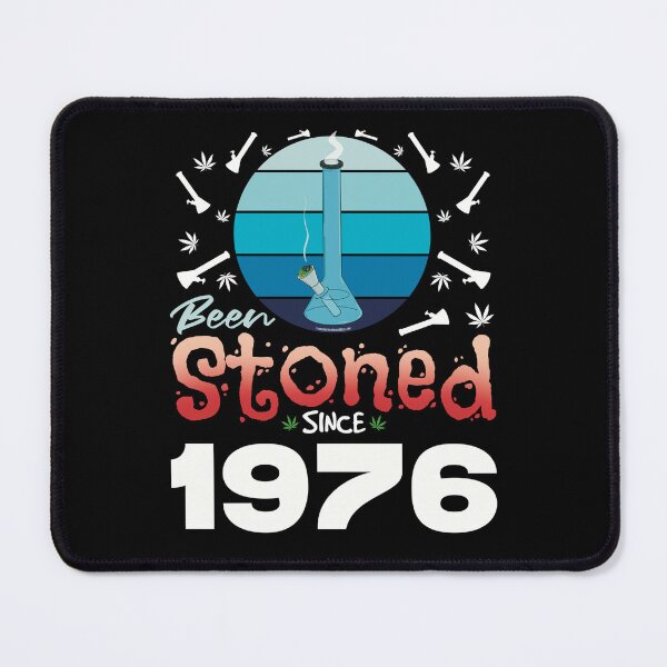 Item preview, Been stoned since 1976 (Blue retro vintage sunset with bong) designed and sold by YomeHayin.