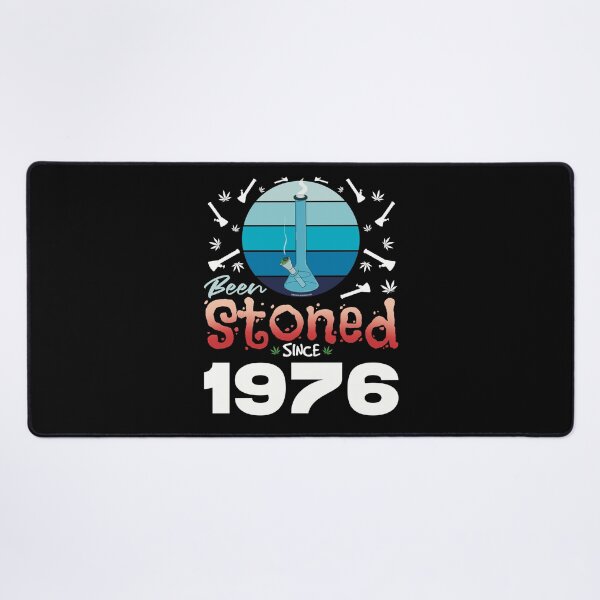 Item preview, Been stoned since 1976 (Blue retro vintage sunset with bong) designed and sold by YomeHayin.