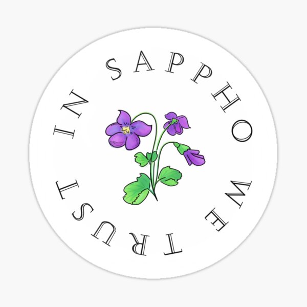 In Sappho We Trust Violet Glossy Sticker