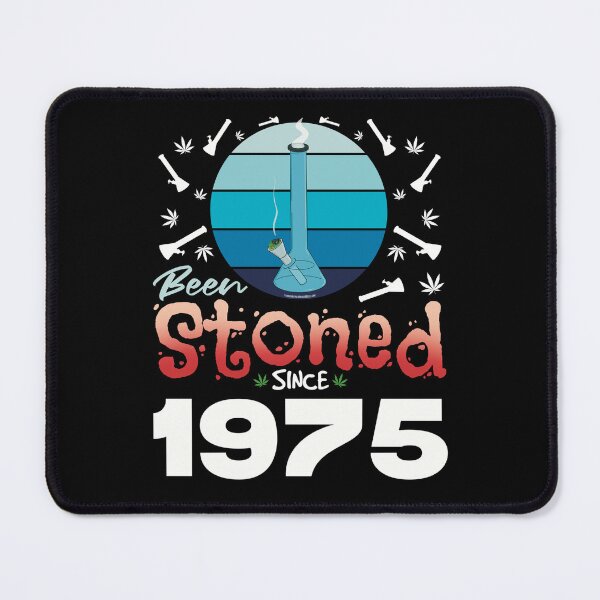 Item preview, Been stoned since 1975 (Blue retro vintage sunset with bong) designed and sold by YomeHayin.