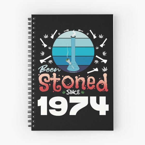 Item preview, Been stoned since 1974 (Blue retro vintage sunset with bong) designed and sold by YomeHayin.