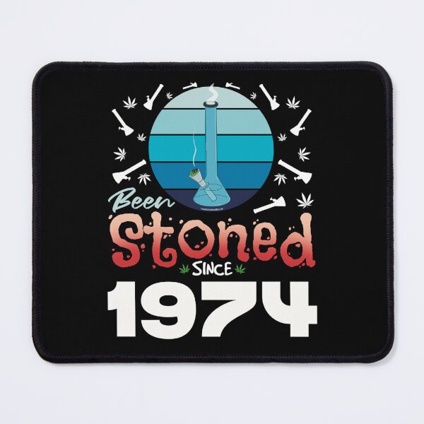 Item preview, Been stoned since 1974 (Blue retro vintage sunset with bong) designed and sold by YomeHayin.