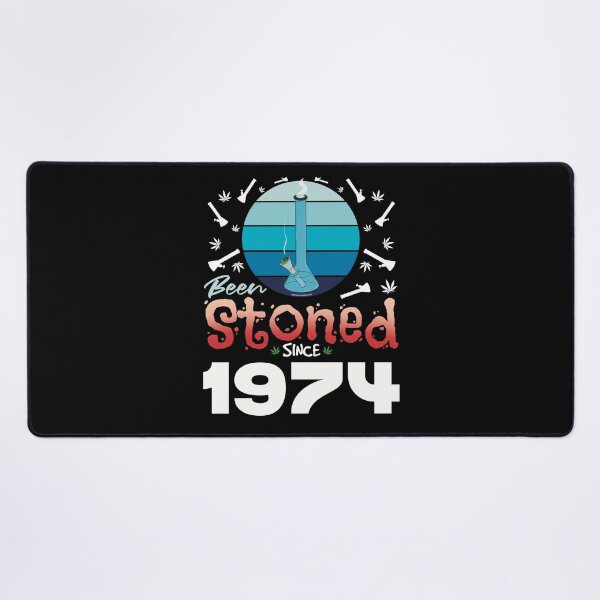 Item preview, Been stoned since 1974 (Blue retro vintage sunset with bong) designed and sold by YomeHayin.