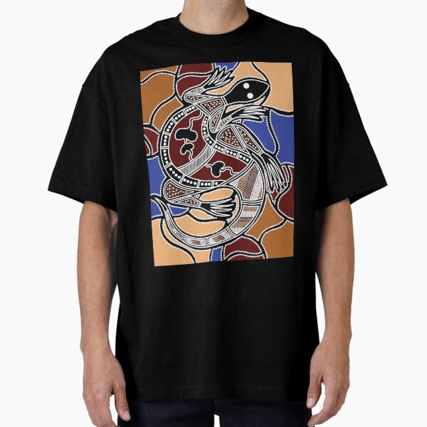 Vista previa del artículo con la obra «Auténtico arte aborigen - Goanna (lagarto) soñando», diseñado y vendido por HogarthArts.