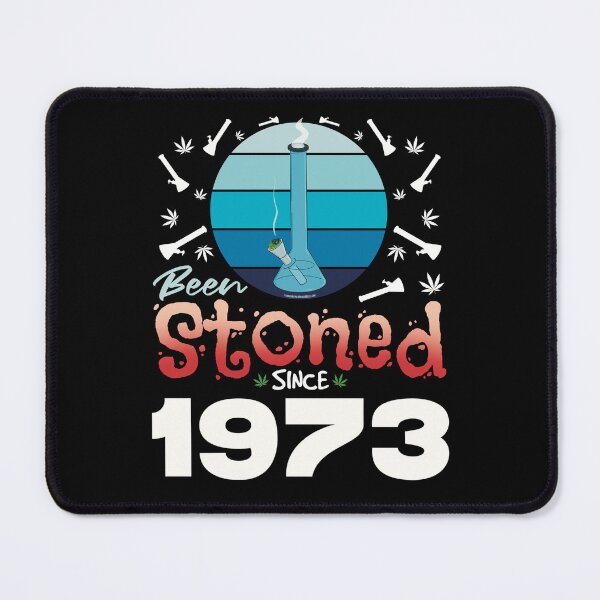 Item preview, Been stoned since 1973 (Blue retro vintage sunset with bong) designed and sold by YomeHayin.