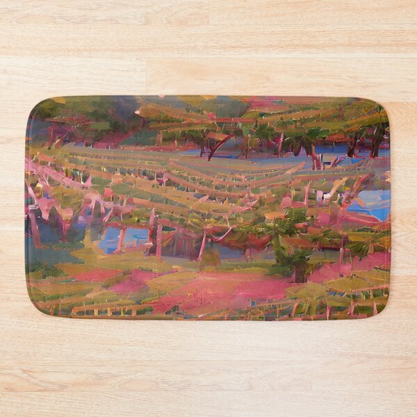 Item preview, Abstract Art - Landscape Painting- Vineyard and Winery - Illustration -Wine designed and sold by CattlettArt.